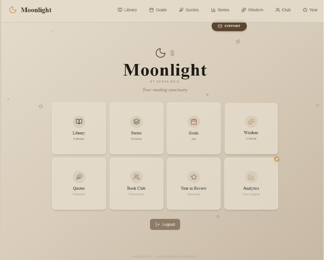 Moonlight Book Tracking App