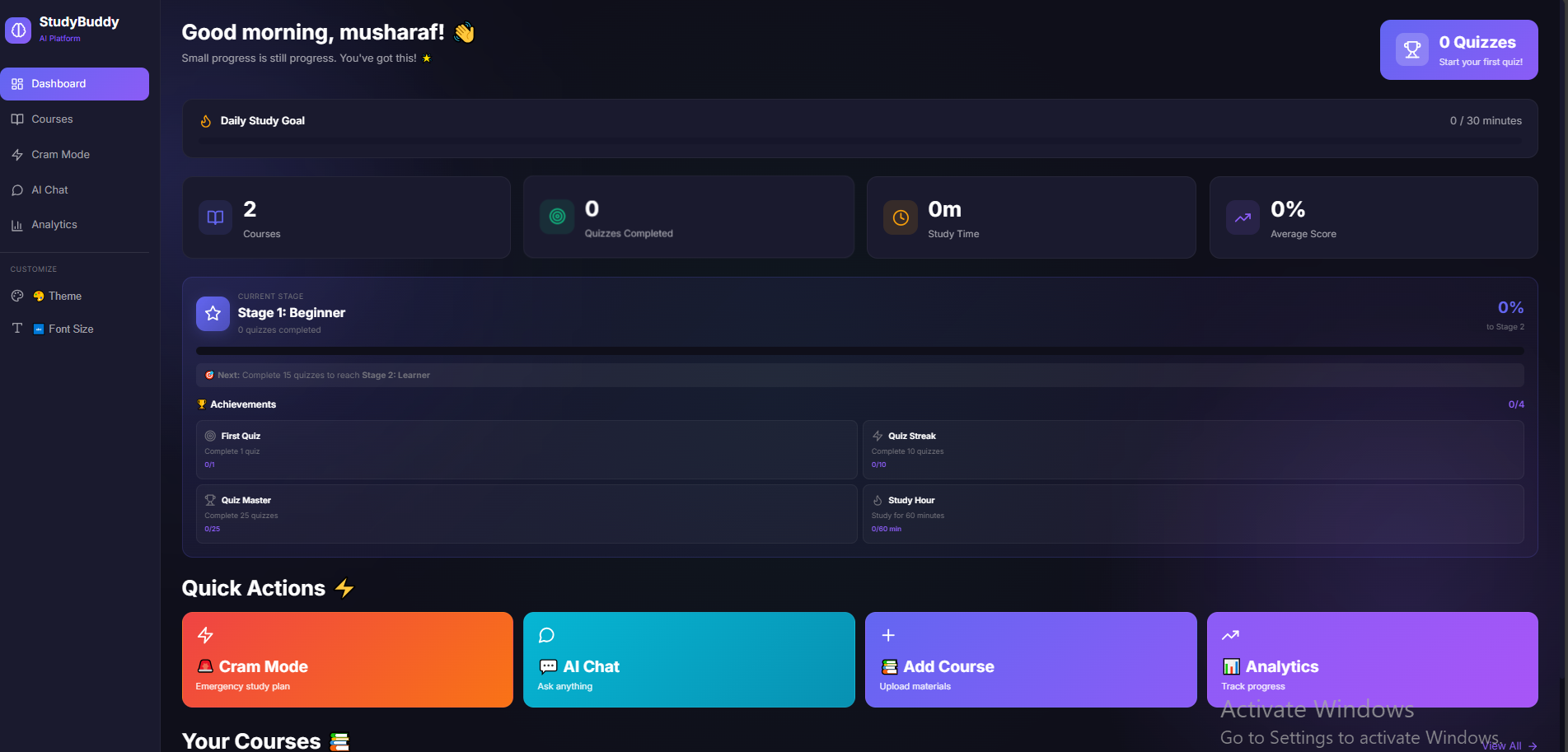 StudyBuddy AI Chat Interface